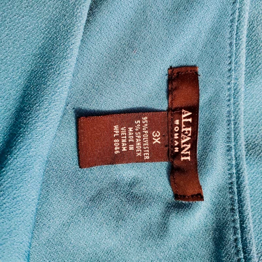 Alfani Teal Sleeveless Side Zipper Top - Picture 4 of 5